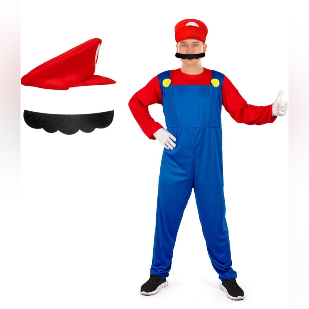 Super Brothers Costume for Adult with Accessories Halloween Cosplay Costume